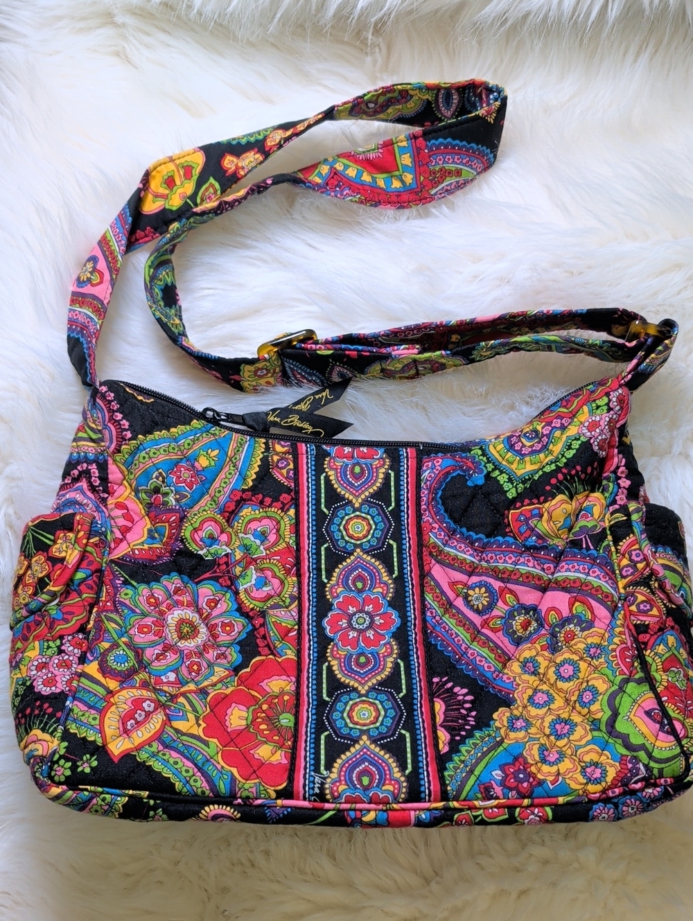 Vera Bradley Black Multicolor Floral Paisley Crossbody Vintage Y2K NWOT
